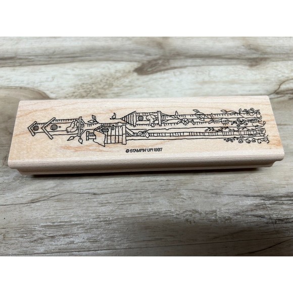 Vintage 1997 Stampin' Up! Not So Short Notes Set Of 4 Wood Mounted Rubber Stamps - Picture 5 of 8